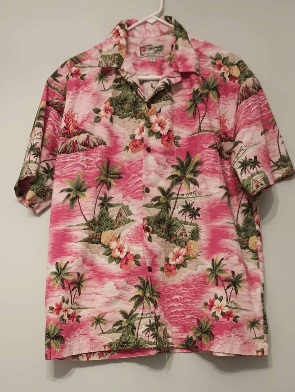 Men's Hilo Hattie The Hawaiian Original Pink Tropical Hawaiian Shirt XL - Picture 1 of 6